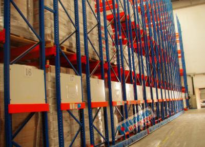 China 4 PU Wheel Type High Density Mobile Storage Pallet Racks 24 Tons Per Unit Rail Guided for sale