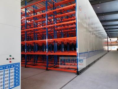 China Q235B Rail Free Mobile Racking System 4 Wheel Type for sale