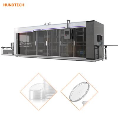 China PLC Ice Cream Cup Lid Forming Machine Milk Cups Lids Thermoforming Organization for sale