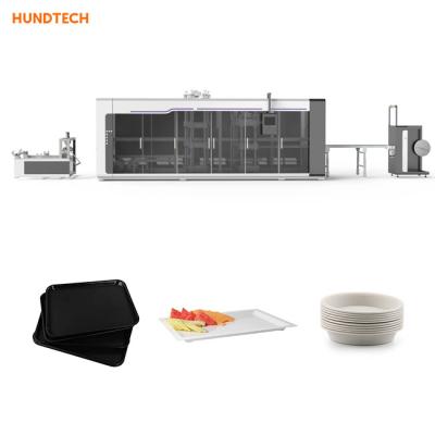 China Thermoforming Multi Servo Disposable Plate Making Machine For Canteen Restaurant for sale