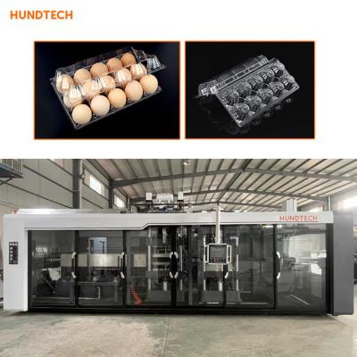 China Huevo Tray Forming Machine del picosegundo del plástico transparente el 12X2.7X2.4m Eco amistoso en venta