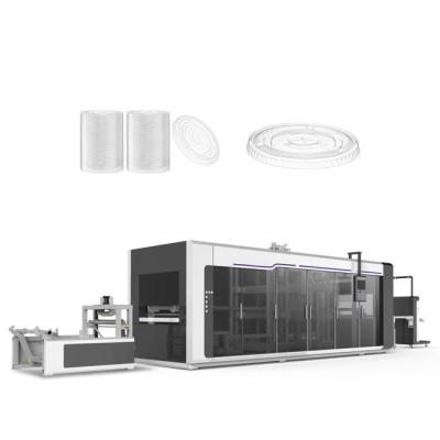 China HIPS PE Plastic Lid Thermoforming Machine One Off Cup Vacuum Mould Machine for sale