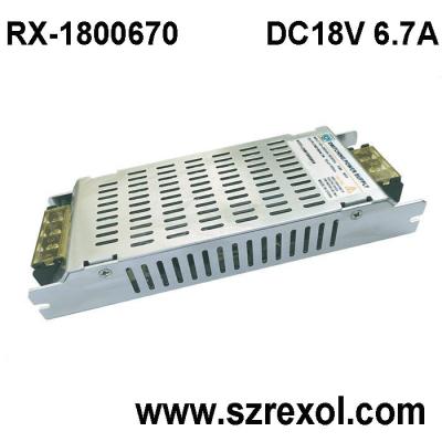 China 18V6.7A switching power supply, ultra-thin 18V access control power supply, small size video doorbel SMPS from shenzhen for sale