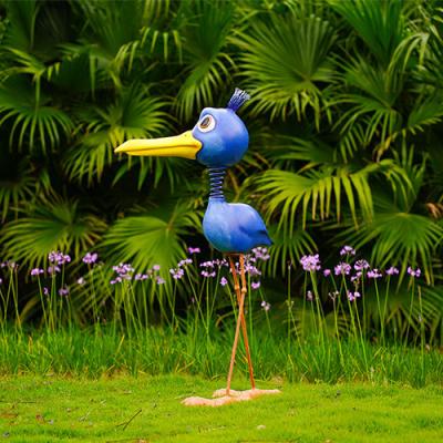 中国 Outdoor Metal Garden Ornaments Metal Big Blue Bird Customized 販売のため