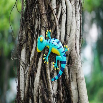 China Unique Outdoor Metal Gecko Yard Art Decoration Easy Installation for sale