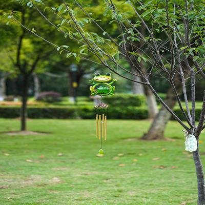 China LED Solar Powered Wind Chime Multicolor Metal Solar Yard Ornaments for sale