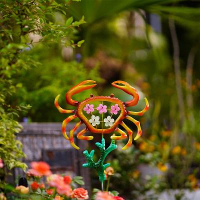 China Crab / Coral Metal Garden Ornaments Colorful Metal Flower Decor for sale