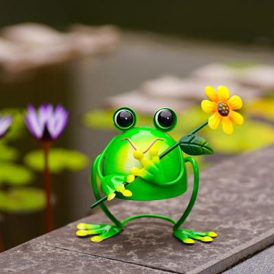 Китай OEM / ODM Metal Garden Frog Ornaments Animals Rustproof Artistic продается