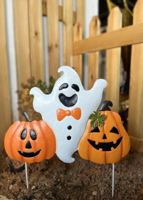 China Homemade Metal Halloween Ornaments Decor Pumpkins And Ghosts for sale