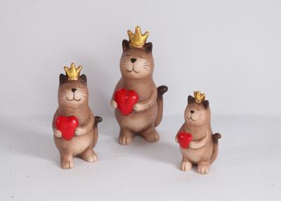 China OEM / ODM Ceramic Pottery Garden Ornaments Cat Shape Decoration à venda