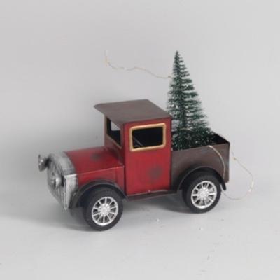 China Indoor / Outdoor Metal Christmas Decoration Car Attached To Christmas Tree Customized for sale
