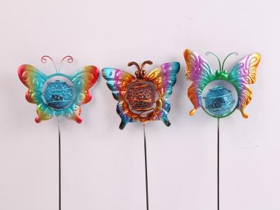 China Multi Color Butterfly Shape Solar Garden Decorations 100mAh en venta