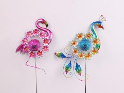 China Peacock Flamingo Crane Solar Garden Ornament With Low Light Intensity for sale