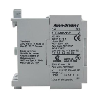 Chine Allen Bradley 100 série 3 pôle contacteur 100-M05N31 230V bobine AC 30A 15KW 7.5KW à vendre