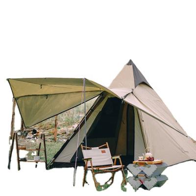 China Diagonal Tying Type Indian Pyramid Outdoor Camping Automatic Tent For Sun Shade And Sun Protection Double Steeple Rainproof Tent for sale