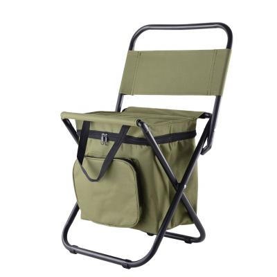 China Modern Multifunctional Outdoor Folding Portable Stool Ice Bag Stool With Heat Insulation Bag Fishing Stool Back Beach Chair à venda