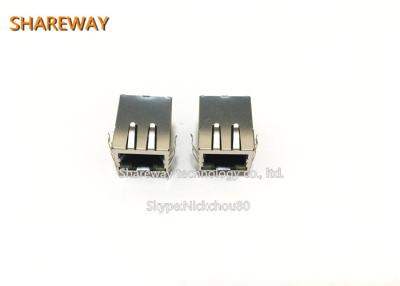 China HFJ12-1G11ERL RJ45 Modular Ethernet Port Jack 1x2 With Magnetics Network Interface Module for sale