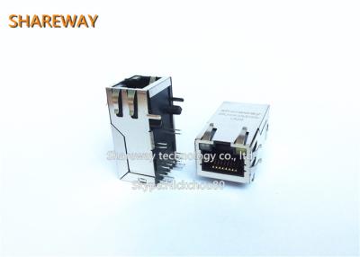 China Single Port Modular Magnetic RJ45 Jack / Female Magnetic Ethernet Jack for sale