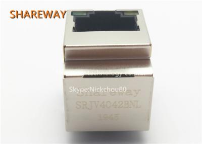 China Female PCB PoE RJ45 Connector DR-MAG-1840419  Ethernet With 180 Degree Vertical Modular for sale