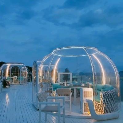 China Free Standing 10x10 Transparent Bubble Tent Heat Resistant Polycarbonate Dome Tent for sale
