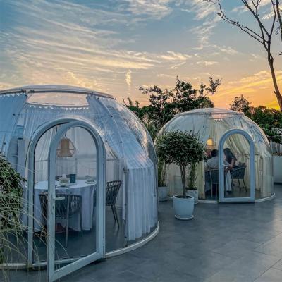 China Waterproof Luxury Resort Glamping Bubble Tent Dome House With Bathroom for sale