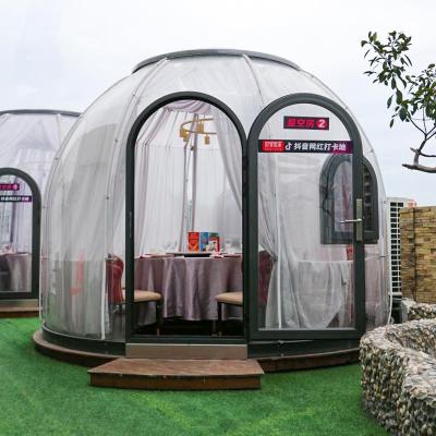 China Außen Bubble Tents Holzkartonpaket für PC Dome mit LED-Licht zu verkaufen