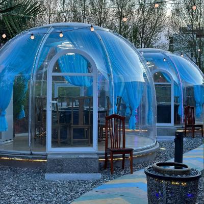China Außen Bubble Tent PC Clear Dome Haus mit Aluminiumfenster und LED-Licht zu verkaufen