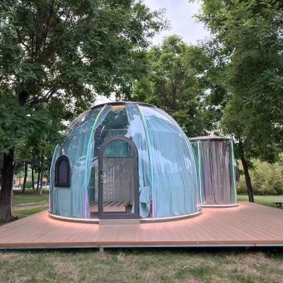 China 3m X 2.3m Igloo Bubble Tent Polycarbonate Dome House With Wooden Carton Package for sale
