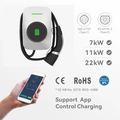 China Type 2 IEC 62196 7kw Recharge Station EV Charger with CE for sale