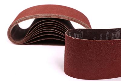 China Poly Cotton Aluminum Oxide Sanding Belts 75mm x 533mm / Grit P36 To Grit P220 for sale
