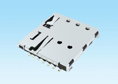 China Tipo nano color plata componente electrónico del conector de tarjeta de SIM del Pin de H1.37mm 6 en venta