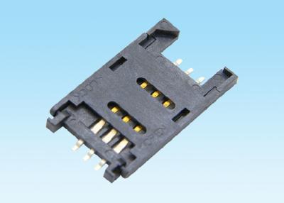 China 6 Pin Electronic Component SIM Card Connector LCP Plastic Material High Durability for sale