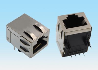 China 8 Pin RJ45 Network Connector Single Port Shield With Slot On Both Sides for sale