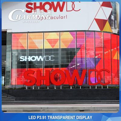 China 256x64 Advertising LED Transparent Screen 4K Lightweight Multiscene for sale