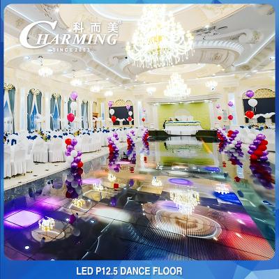 China Temper Glass 40x40 LED Video Floor , Practical Interactive LED Dancefloor for sale