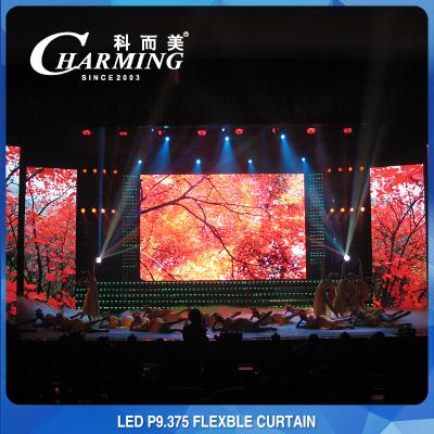 China Full Color RGB LED Flexible Display Curtain HD P9.375 Ultra Slim for sale