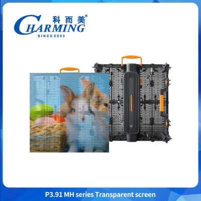 China 5000nits P3.91 Exterior IP65 LED Transparente vídeo parede de vidro LED à venda