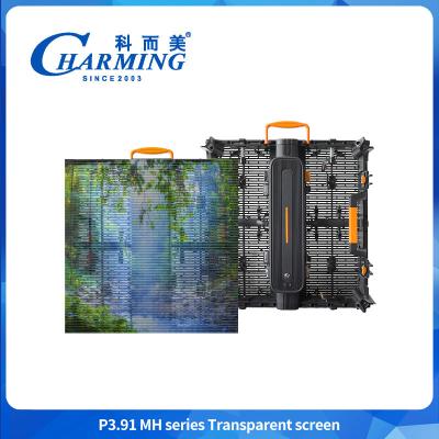 China P3.91 Panel de pantalla LED de vidrio transparente IP65 LED de exterior Inmune a agua Panfletos publicitarios de televisión en venta