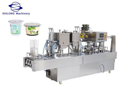 China Curd Cup Automatic Bottle Filling Capping Labeling And Sealing Machine OEM 9KW 380V for sale