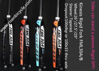China Lightweight MTB Rigid Fork FML30A 26/27.5/29ER Aluminum Alloy Dropout 9qr Tapered Bicycle Fork for sale