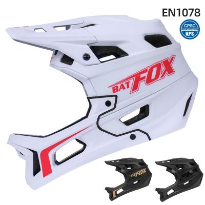 China Adult BMX Full Face Helmet Downhill Off Road Integrated Shell PC+Inner EPS and 25 Vents White Red for sale