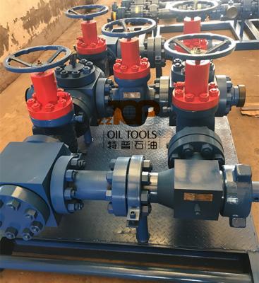 China 10000 Psi Skid Mounted High Pressure Choke Manifold  Line Up For Surface Well Testing Operation for sale