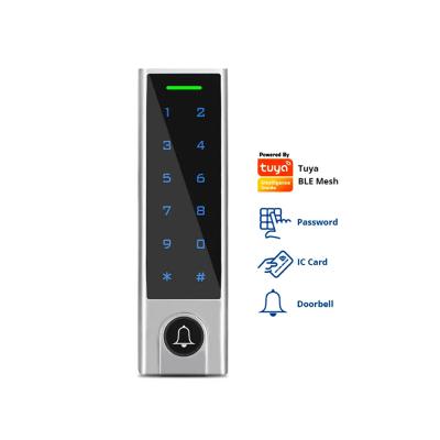 China Waterproof ip66 TUYA TTLOCK APP Smart Touch Keypad Password Standalone RFID Card Acess Control Reader with Door Bell for sale