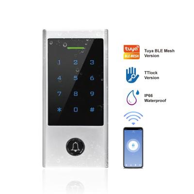 China Wifi Tuya IP66 Waterproof Access Control System Touch Keypad RFID Card Reader Standalone Access Control with TTLock Door for sale