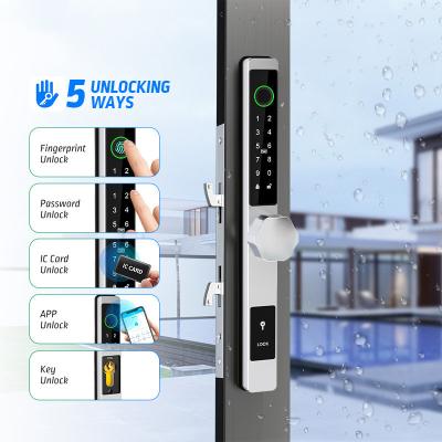China Slim Dustproof Digital Sliding Door Lock and Waterproof Wireless Door Lock for Hotel and with TT lock Tuya APP for sale