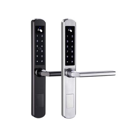 China TT lock Tuya APP Slim RFID Card Waterproof Wireless Door Lock for Hotel and Dustproof Digital Smart Door Lock for sale