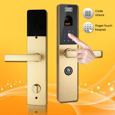 China Finger-Touch Password and Biometric Fingerprint Door Lock with Handle Direction Reversible for sale