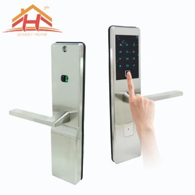 China Bluetooth Touch Screen Fingerprint Door Lock Low Voltage Warning with IC Card for sale
