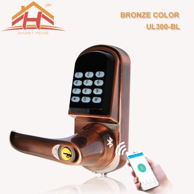 China Keyless App Controlled Front Door Lock Low Voltage Warning Auto Locking Mode for sale