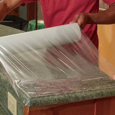 中国 Transparent Granite Countertop Protector Marble Floor PE Protect Film Hardwood Plastic Clear Protection Film 販売のため